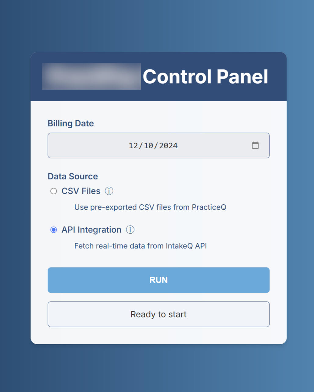 Healthcare payroll automation control panel built with Google Apps Script